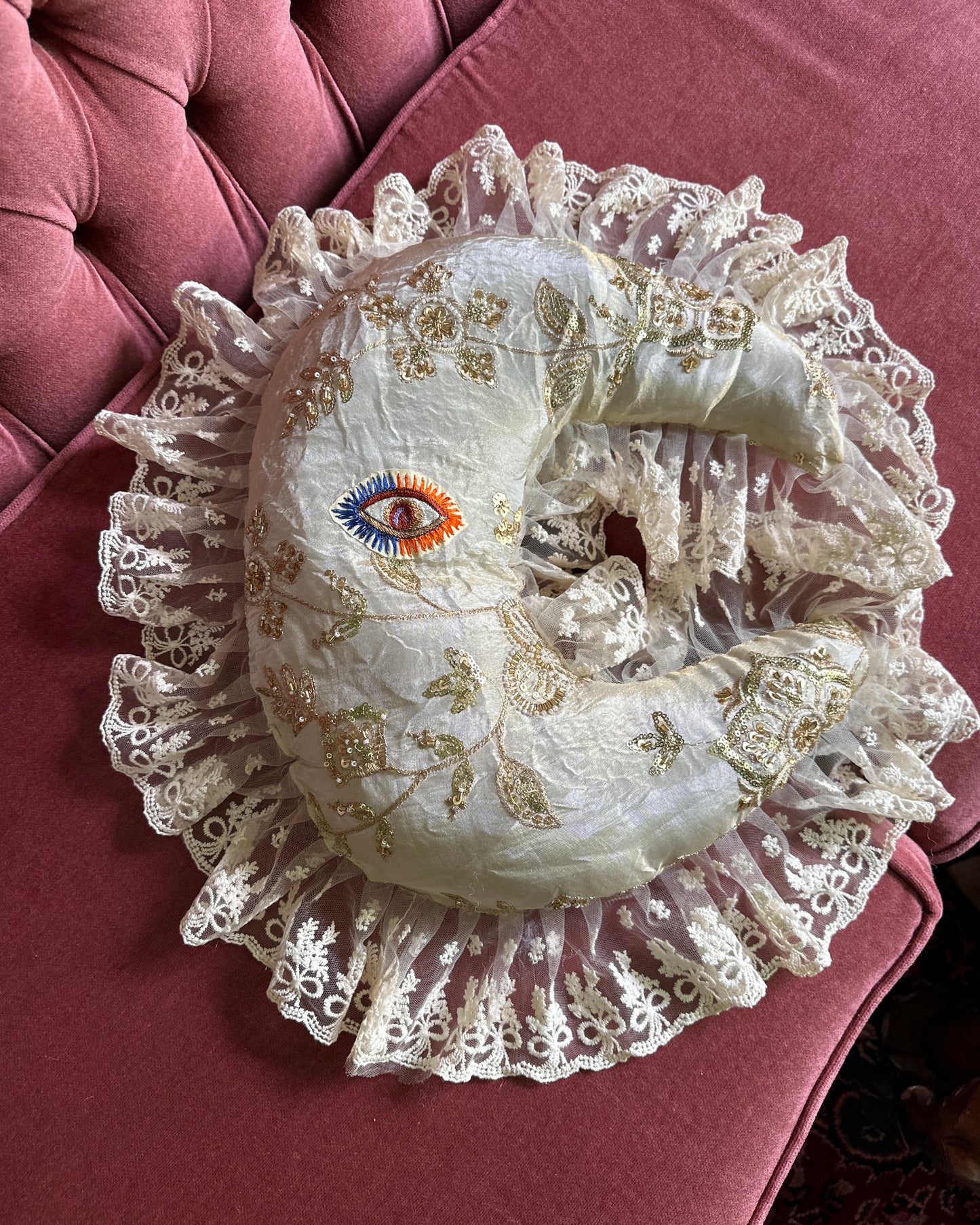 Moon Shaped Pillow in Moonglow
