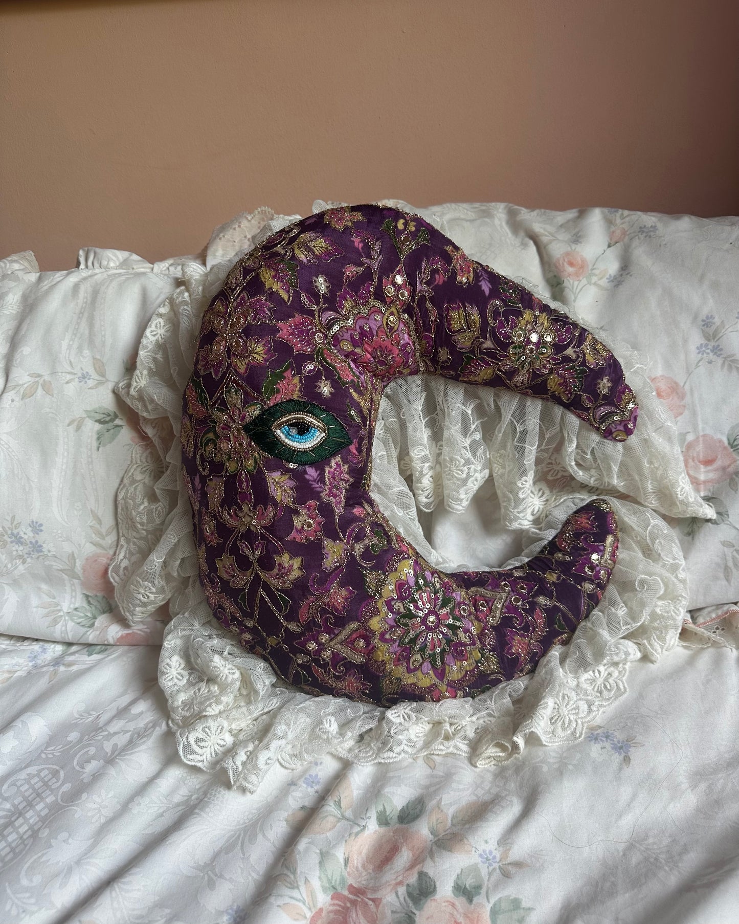 Moonface Pillow in Priscilla