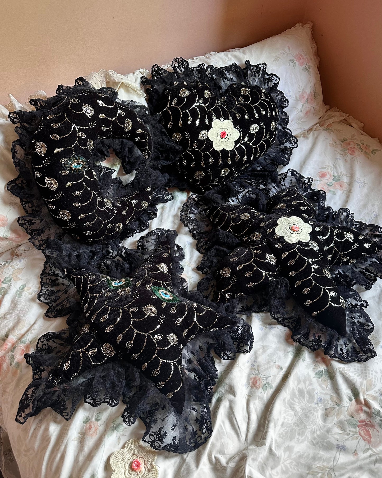 Heart Shaped Pillow in Raven