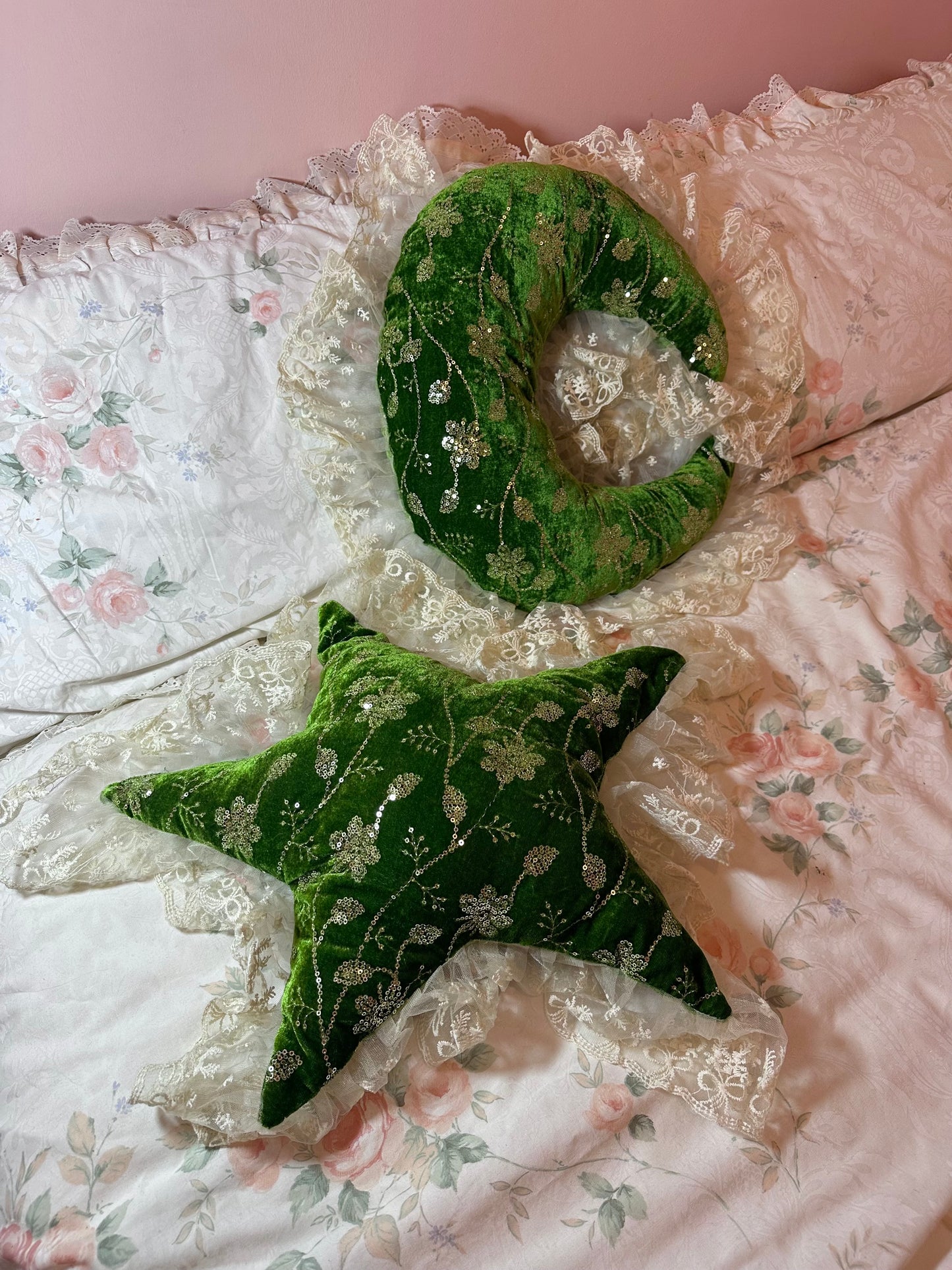 Wonky Star Shaped Pillow in Forest Fairy