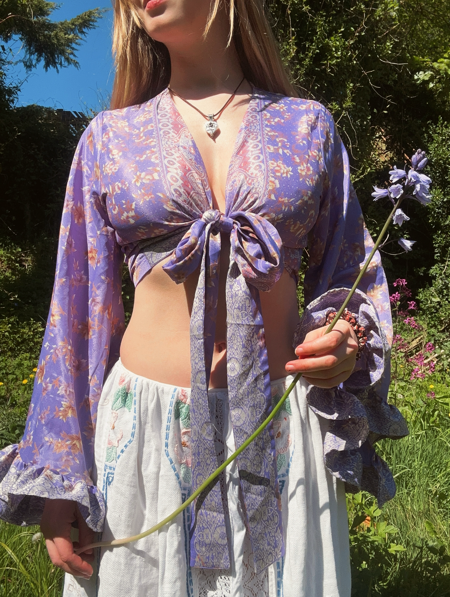 Ruffle Wrap Top in Lilac Wine
