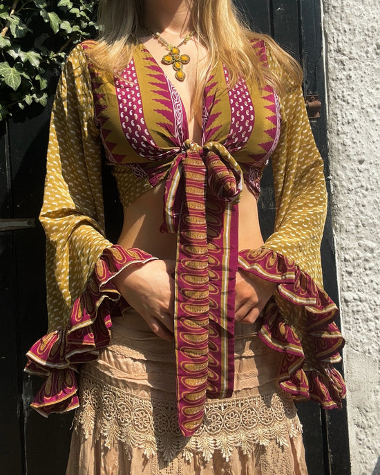 Ruffle Wrap Top in Polly