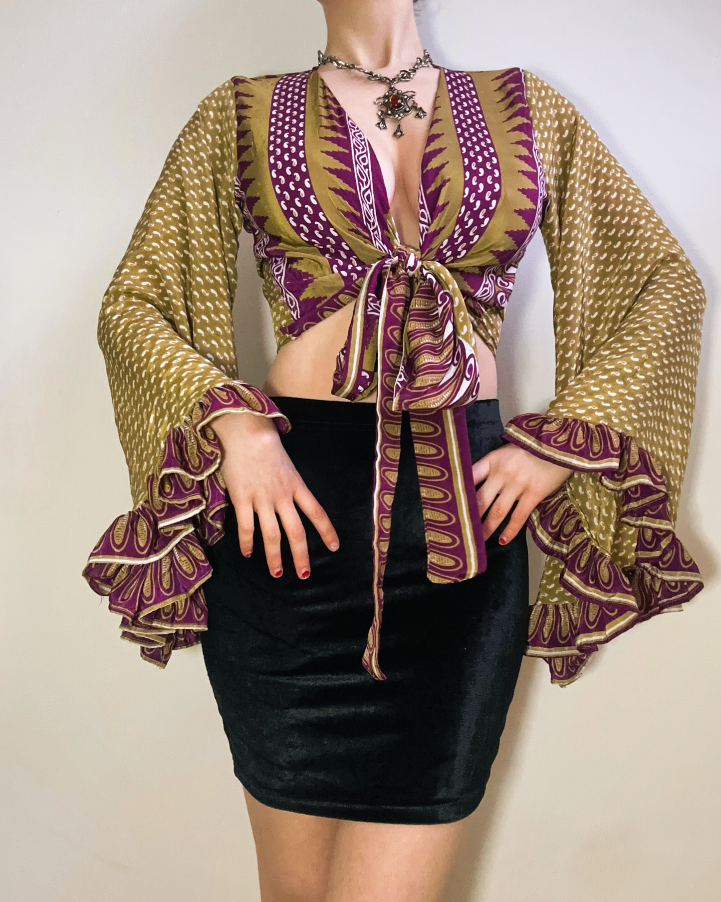 Ruffle Wrap Top in Polly