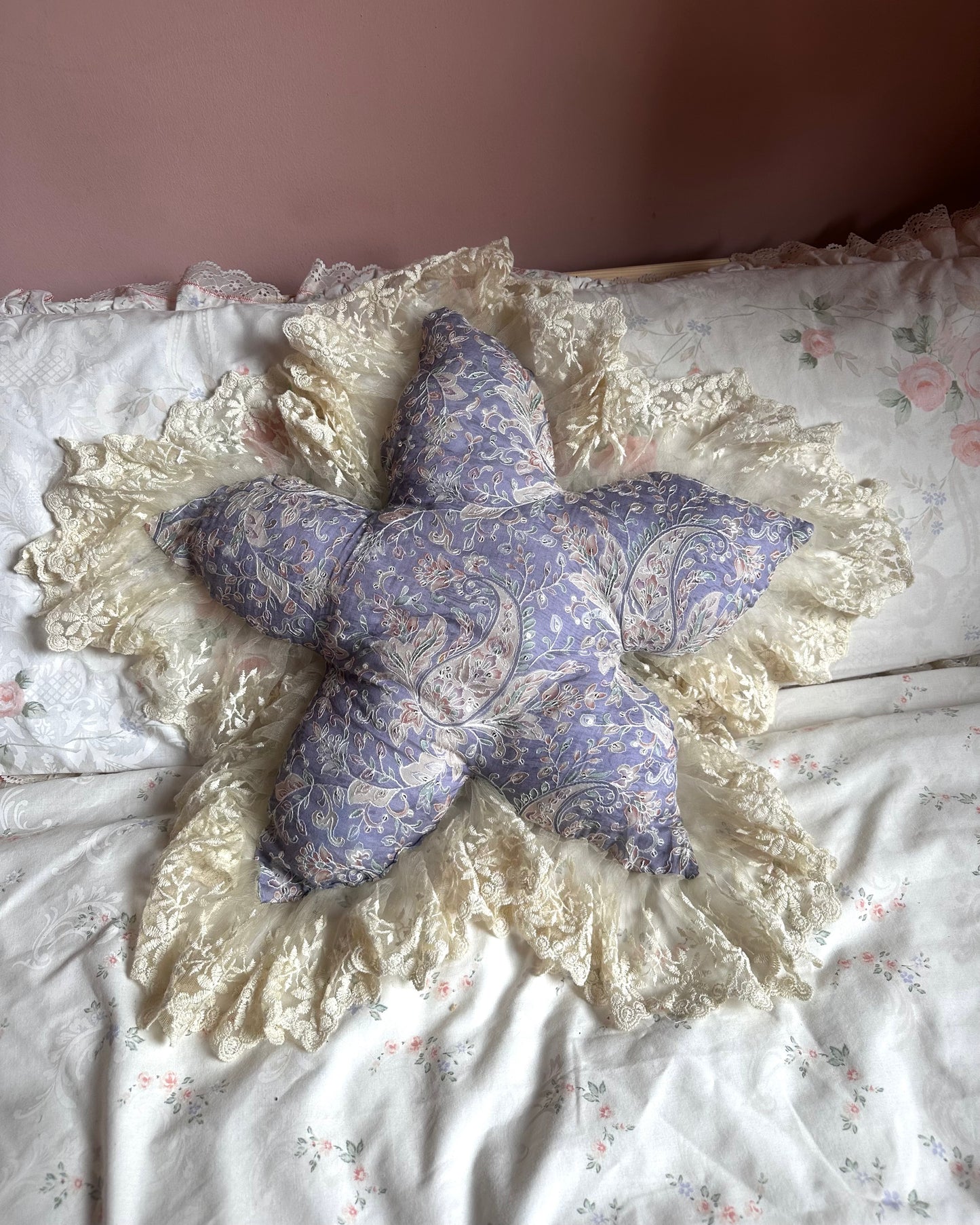 Flower Shaped Pillow in Lavender