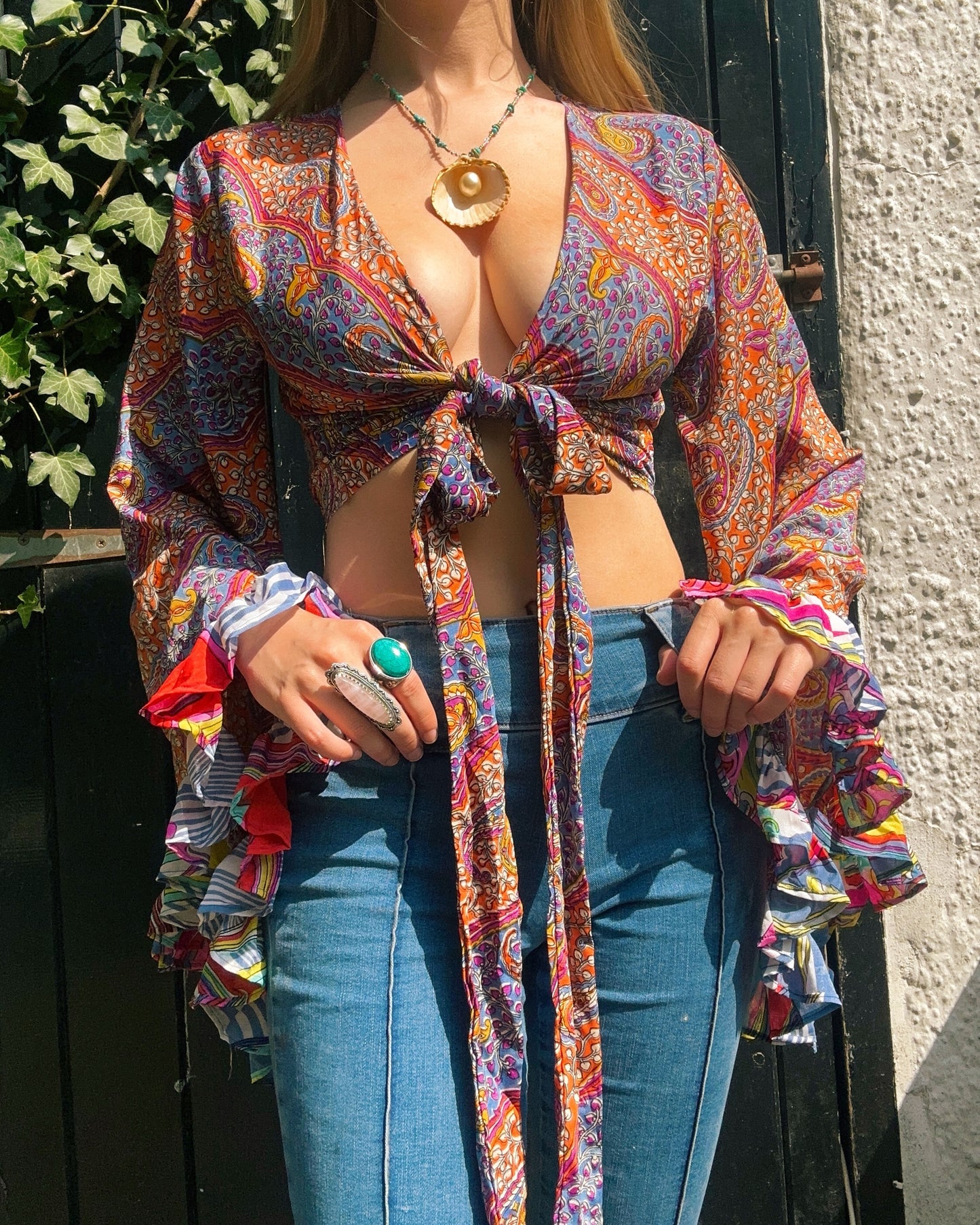 Ruffle Wrap Top in Aphrodite