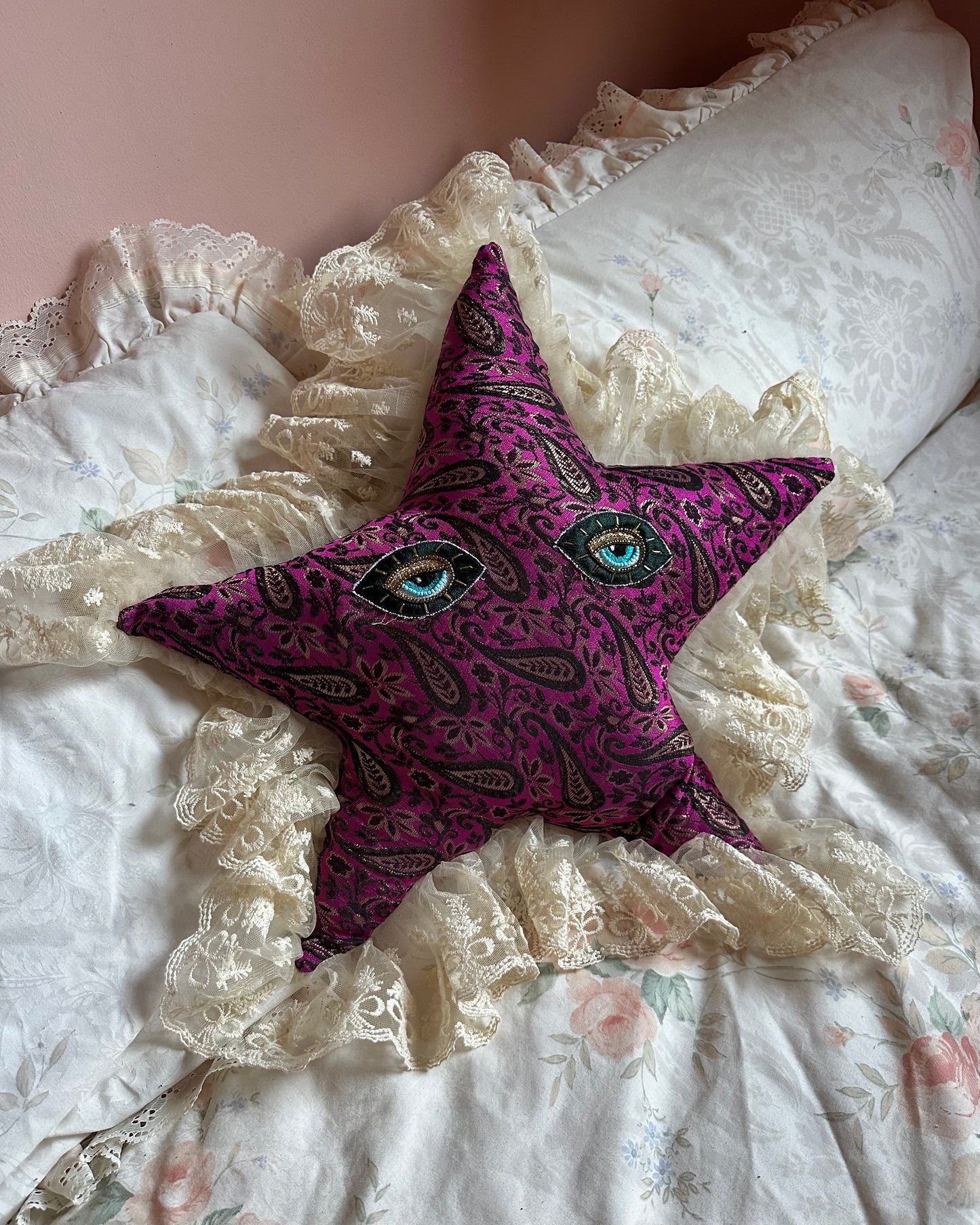 Star Face Shaped Pillow in Layla