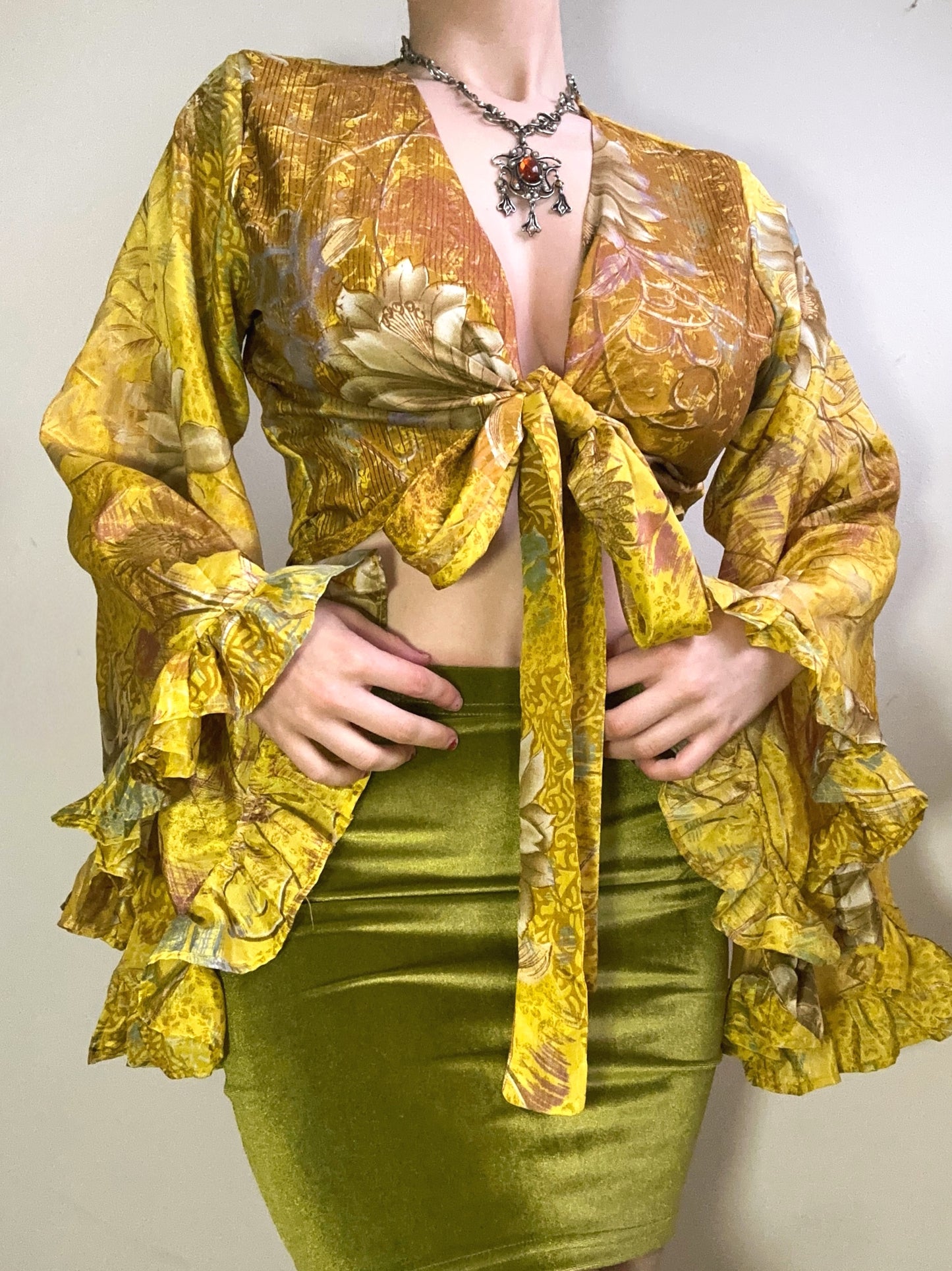 Ruffle Wrap Top in Sunbeam