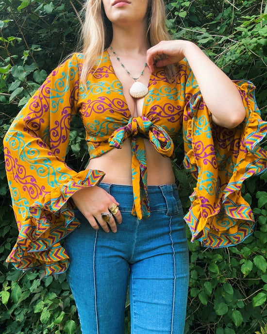 Ruffle Wrap Top in Indiana