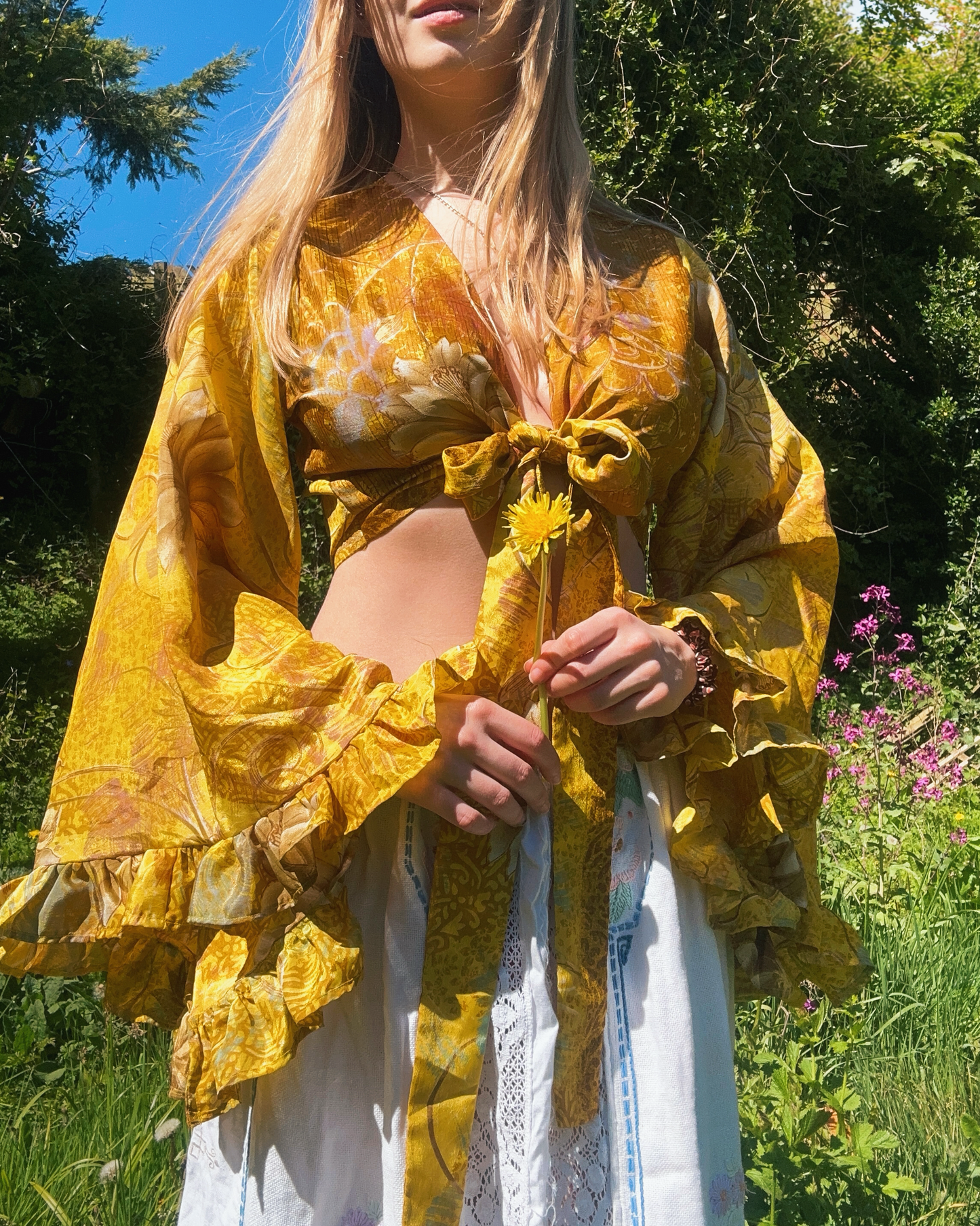 Ruffle Wrap Top in Sunbeam