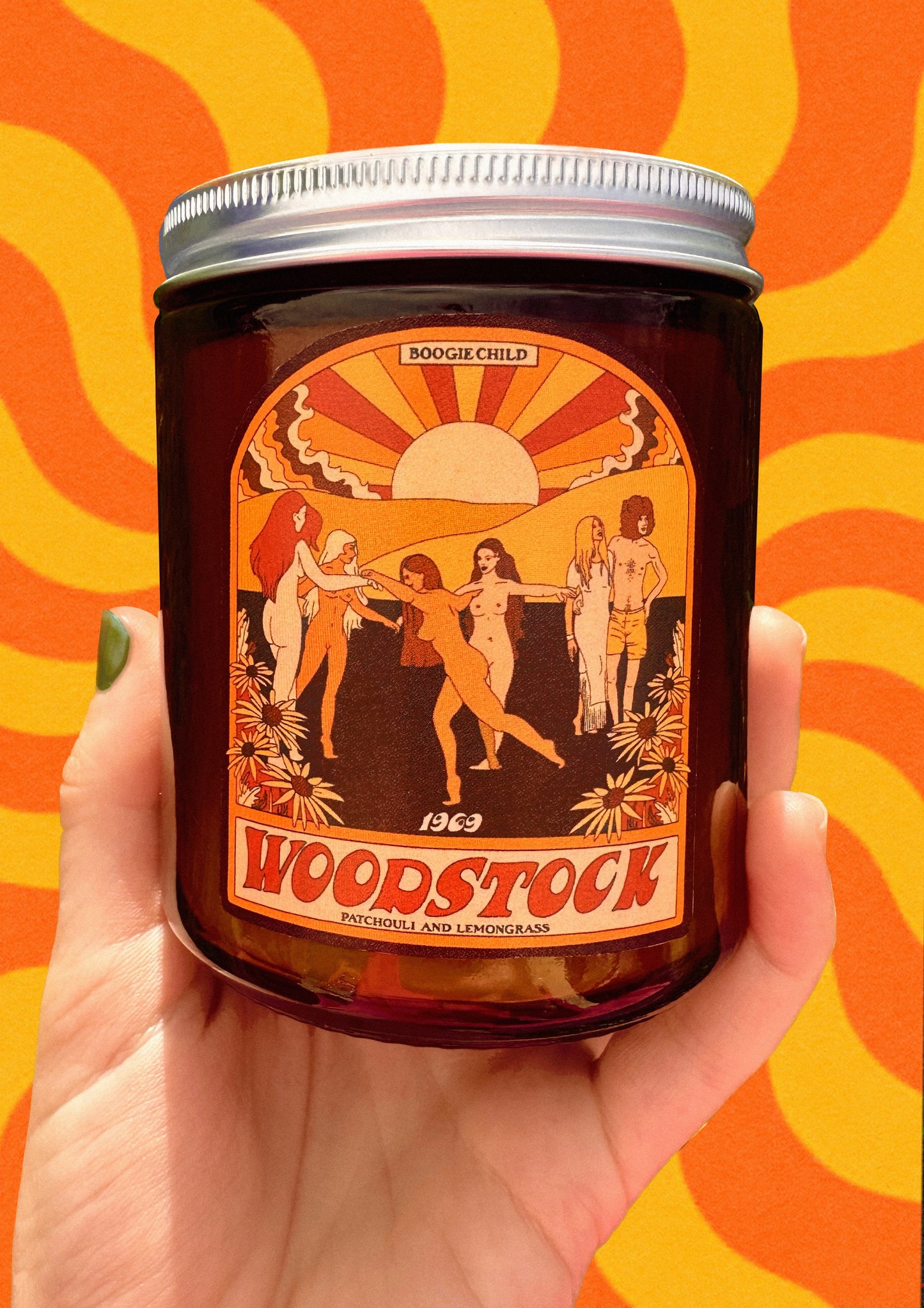 Woodstock 1969 Candle - Patchouli and Lemongrass