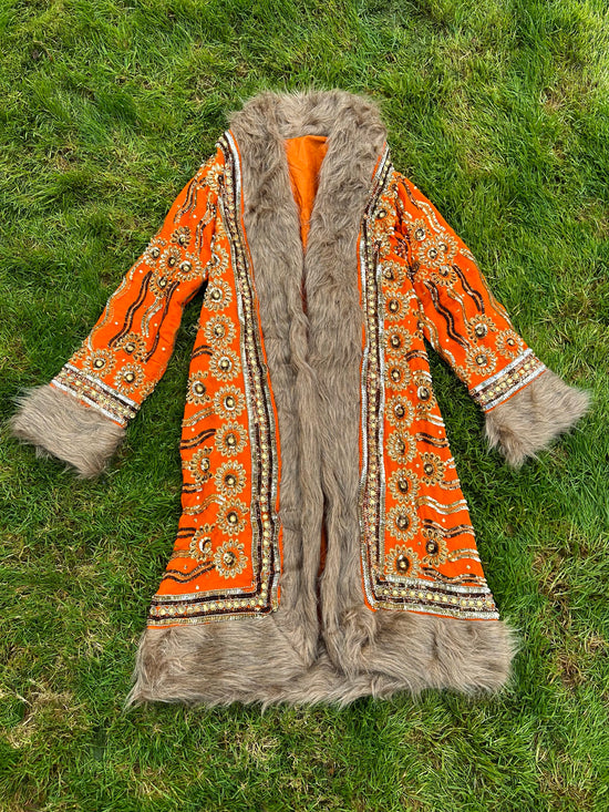 Orange Skies Afghan Coat Size M - Unisex