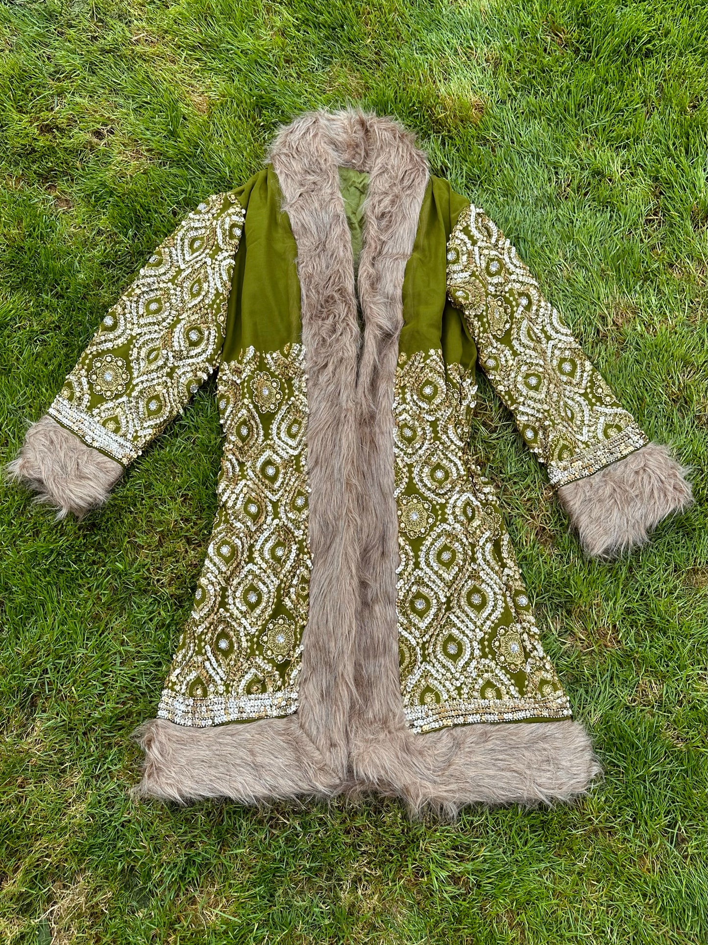 Fairy Green Afghan Coat Size M-L - Unisex
