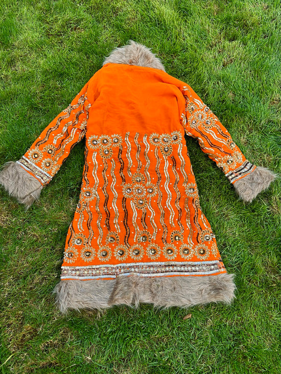 Load image into Gallery viewer, Tangerine Afghan Coat Size M-L - Unisex
