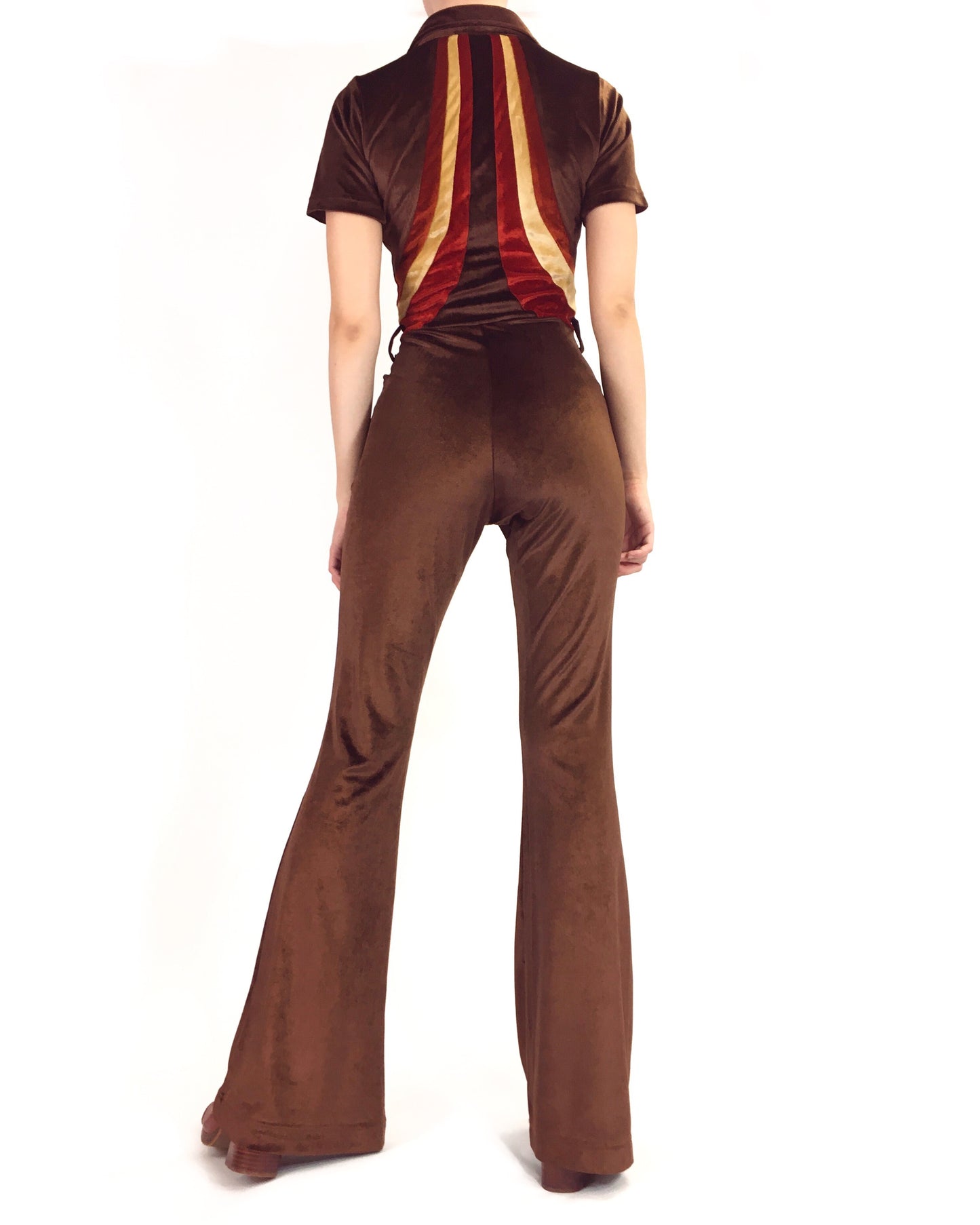 Load image into Gallery viewer, The Dr. Feelgood Brown Velvet Jumpsuit
