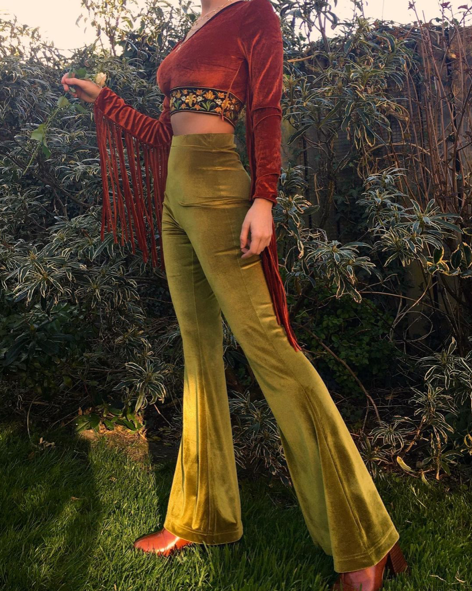 The Orchid Fringe Rust Crop Top in Ozzy