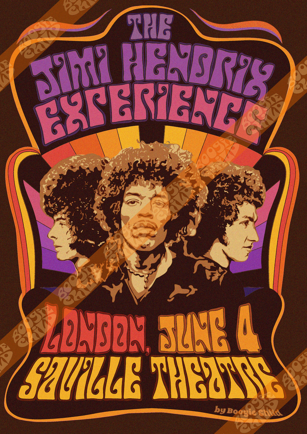 The Jimi Hendrix Print, Saville Theatre '67 - Size A3 / 11.7" × 16.5"