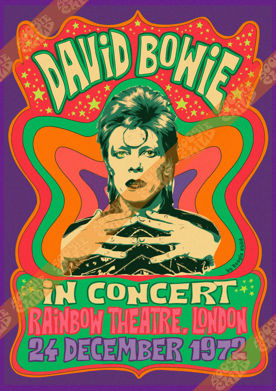 The Bowie Print, Rainbow Theatre '72 - Size A3 / 11.7" × 16.5"
