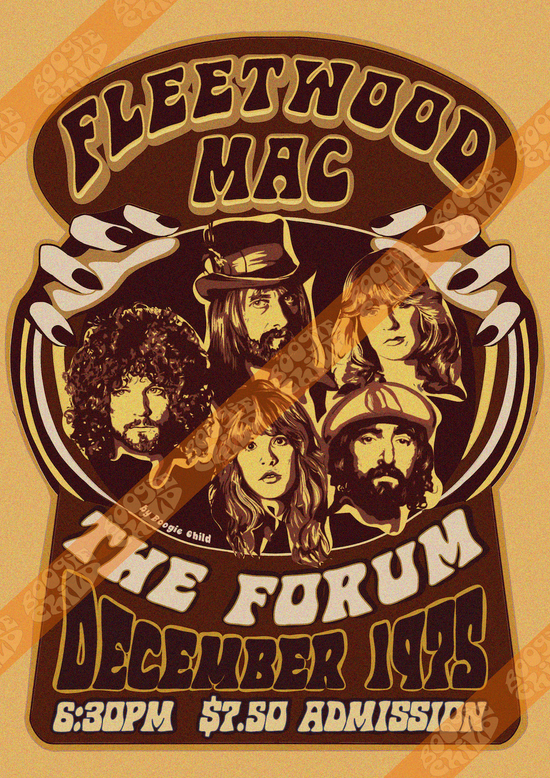 Load image into Gallery viewer, The Fleetwood Mac Print, The Forum &amp;#39;75 - Size A3 / 11.7&amp;quot; × 16.5&amp;quot;
