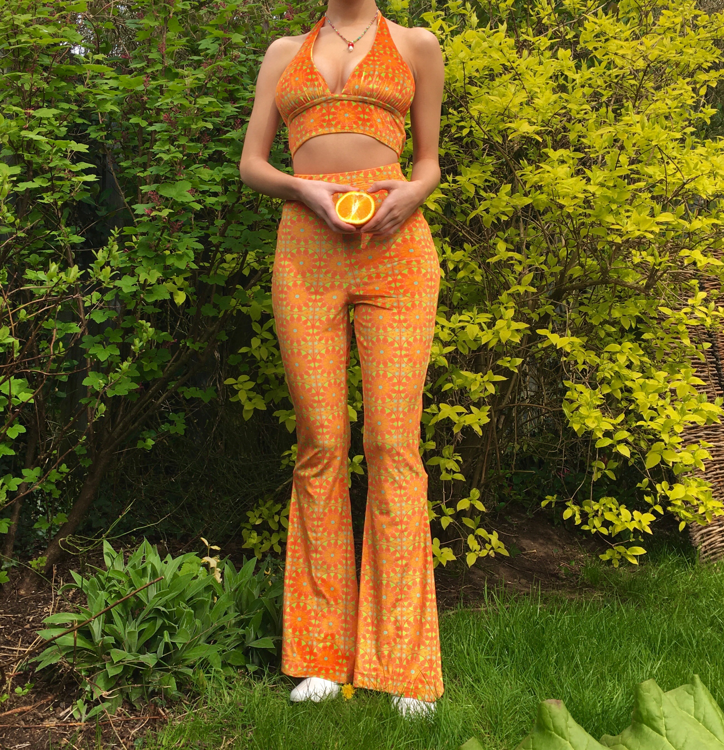 The Velvet Flare Trouser in Tangerine Dream