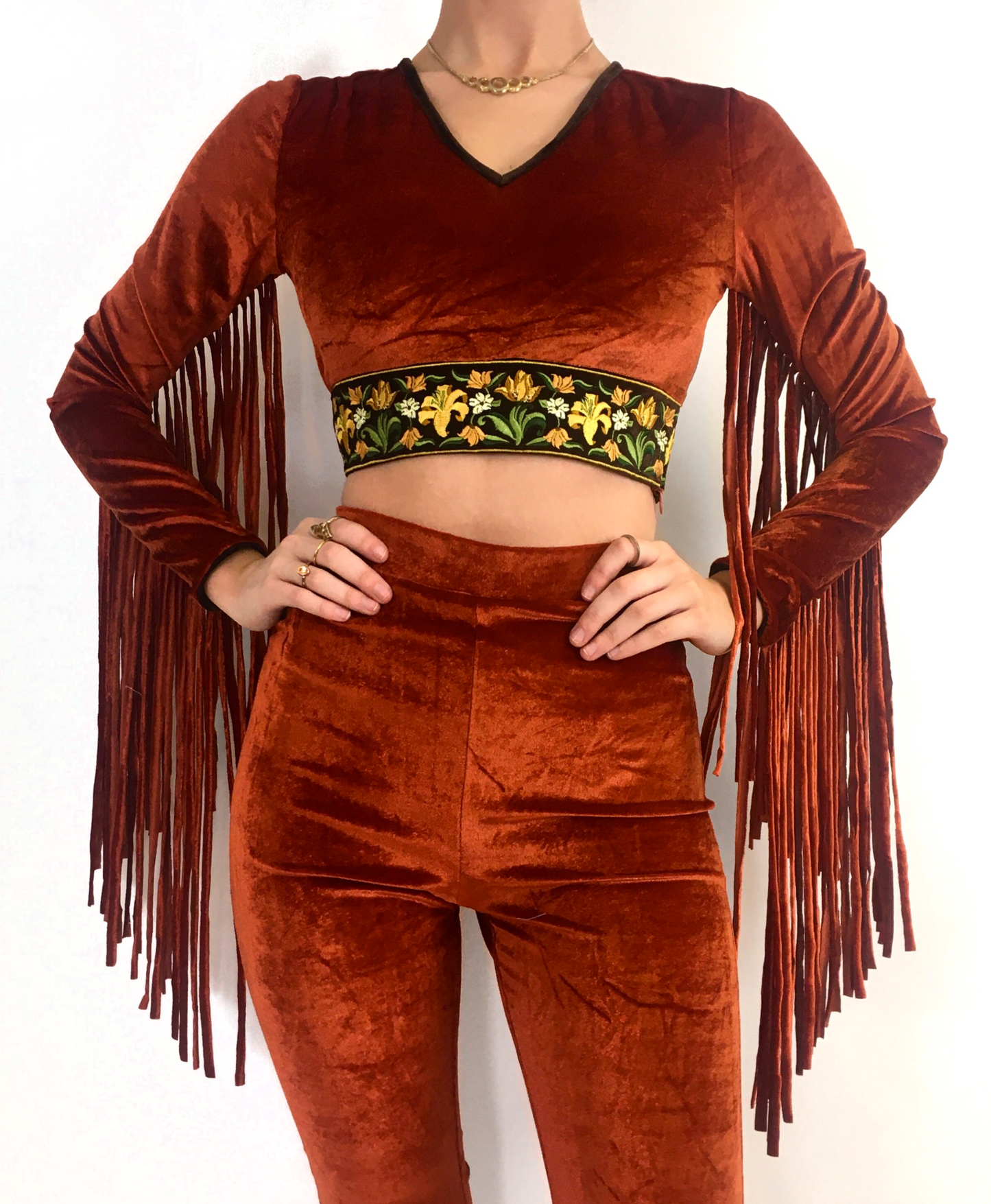 Rust Boogie The Orchid Fringe Rust Crop Top in Ozzy – Boogie Child