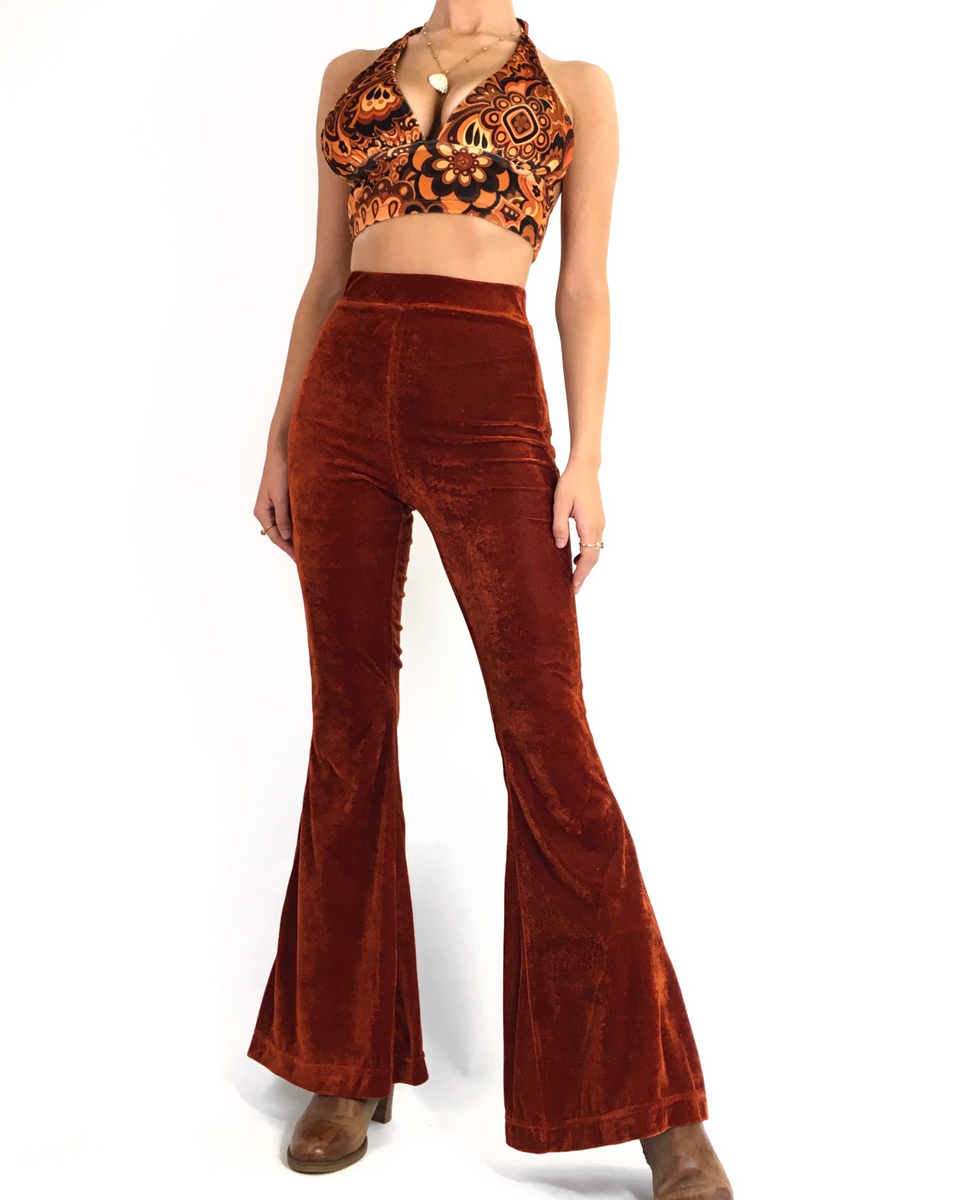 Rust Boogie Velvet Flare Trouser in Rust – Boogie Child