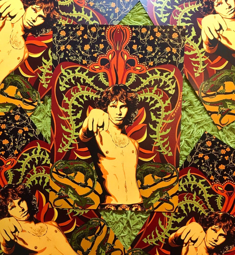 The Lizard King, Jim Morrison Print - Size A3 / 11.7" × 16.5"