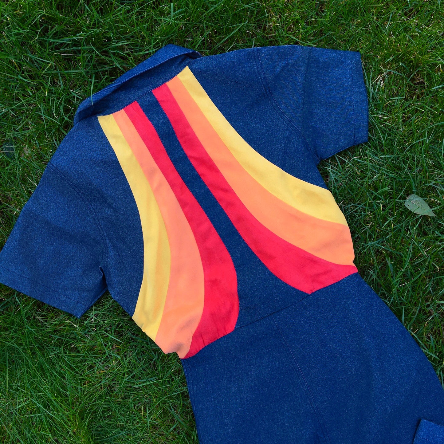 Womens SAMPLE - Rainbow Denim Jumpsuit Size S-M