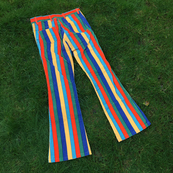 Load image into Gallery viewer, Mens SAMPLE - Colourful Stripe Flares Size M
