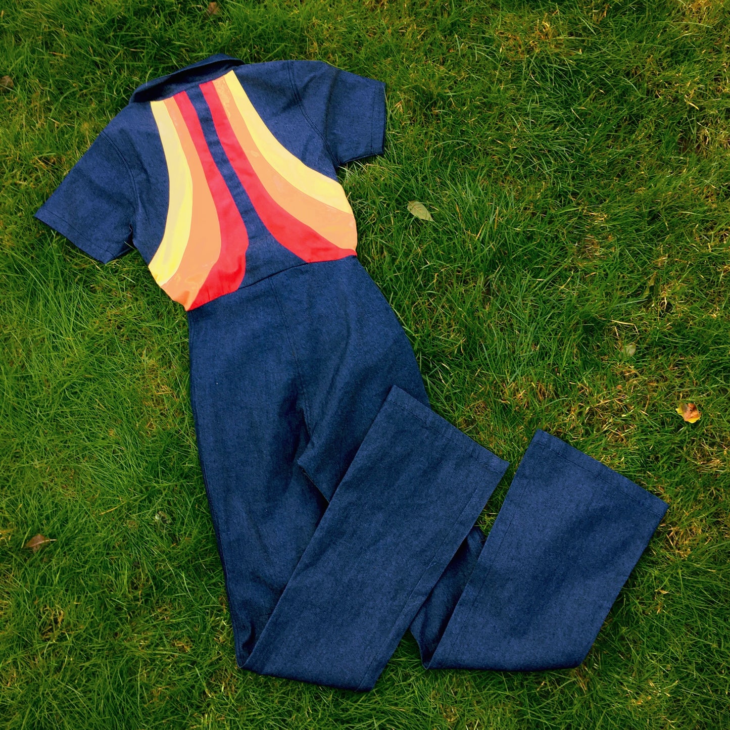Womens SAMPLE - Rainbow Denim Jumpsuit Size S-M