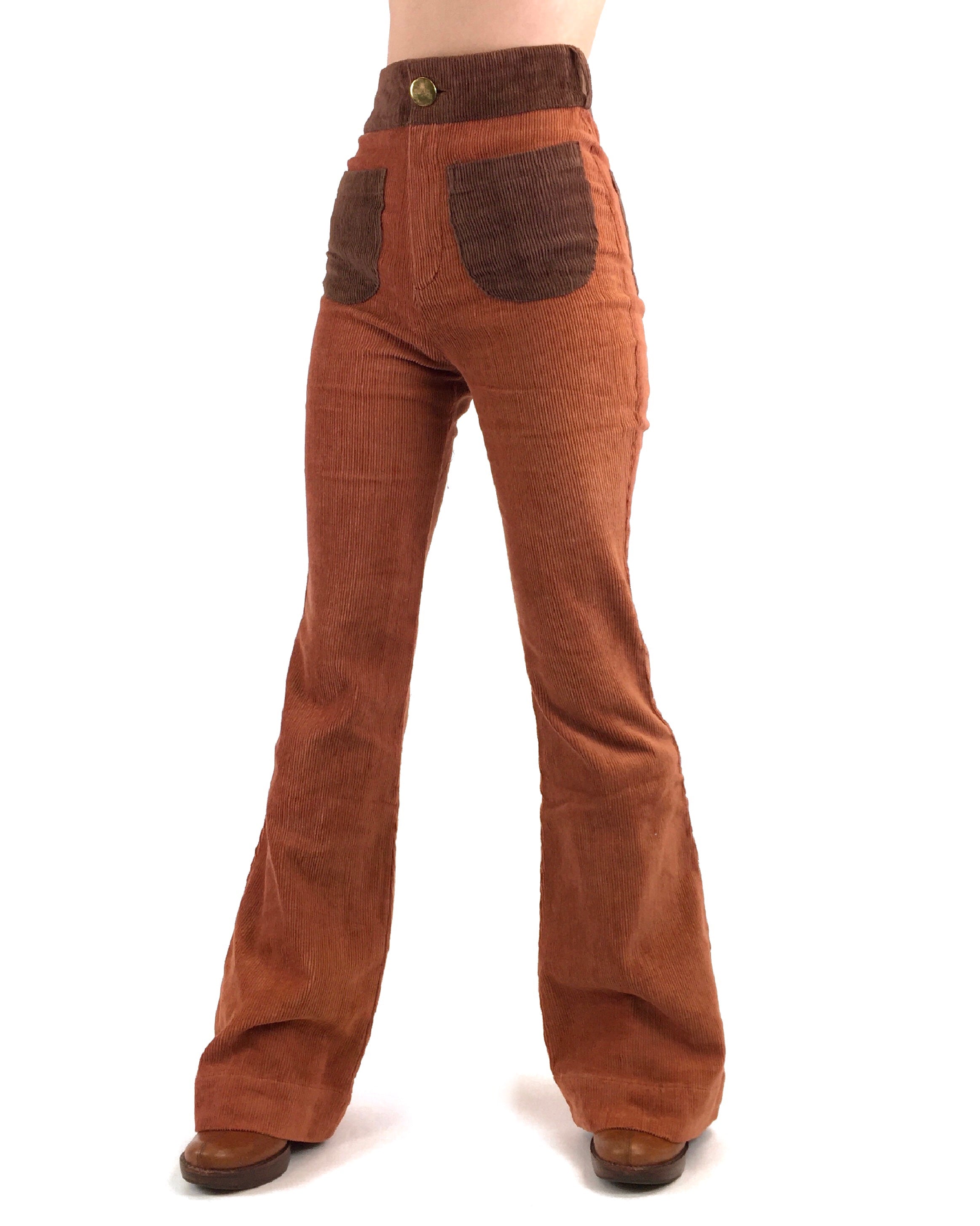 The Contrast Corduroy Flare Pant in Brown Sugar – Boogie Child