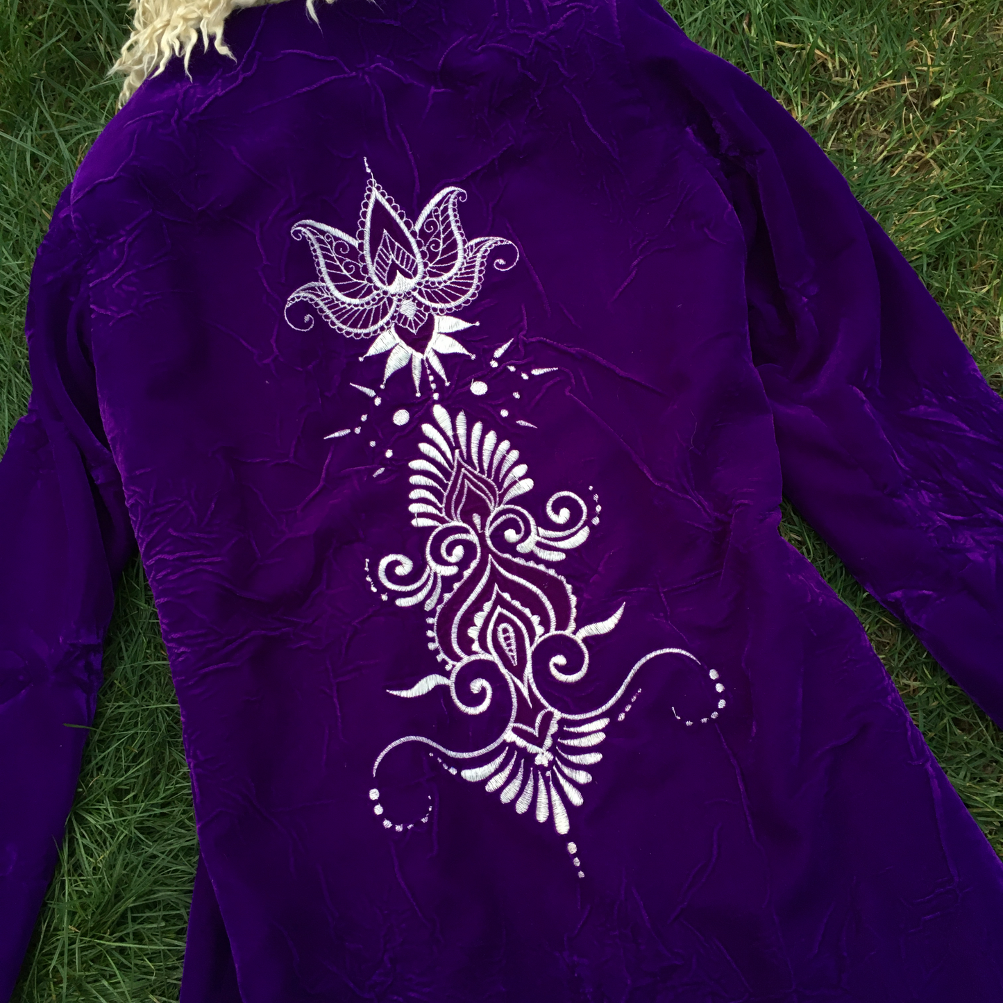 Womens SAMPLE - Deep Purple Afghan Coat Size M