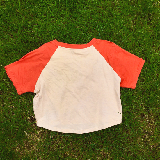 Womens SAMPLE - Dazed and Confused Orange Crop Top Size L