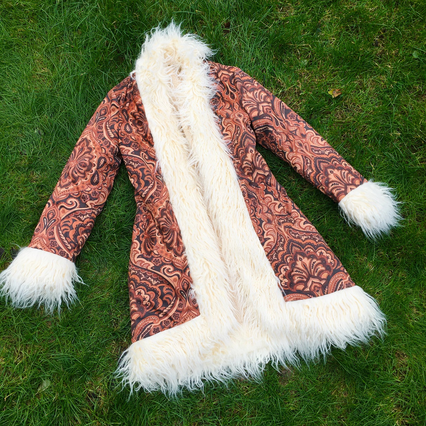 Womens SAMPLE - Whiskey Faux Fur Coat Size S