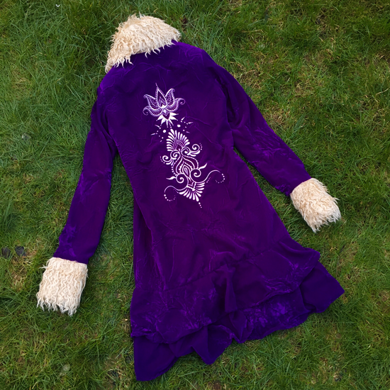 Womens SAMPLE - Deep Purple Afghan Coat Size M